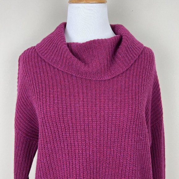 Eileen Fisher Sweater Womens XS Purple Yak Wool Turtleneck Long Sleeve Knit - Picture 3 of 9